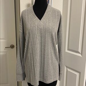 Alexander Jordan Gray Ribbed V-Neck Sweater NWT